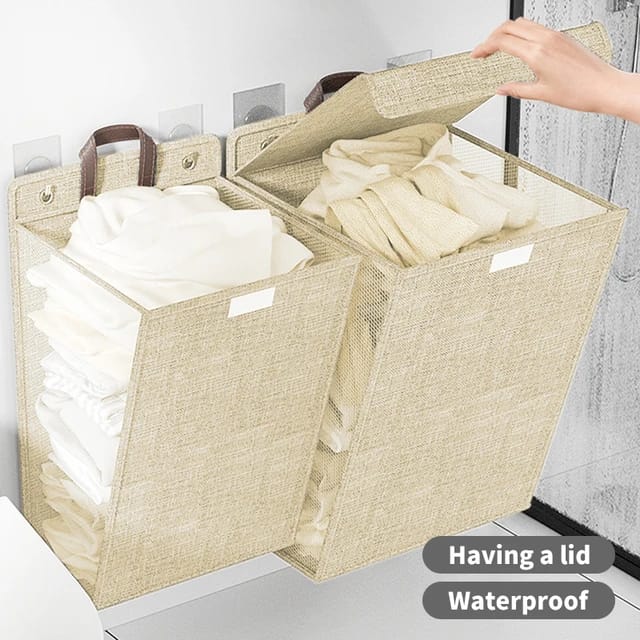 Space-Saving Foldable Wall Laundry Basket