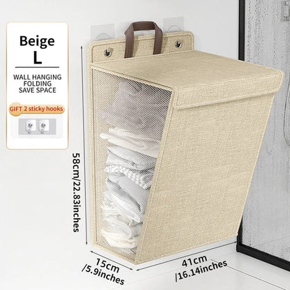 Space-Saving Foldable Wall Laundry Basket