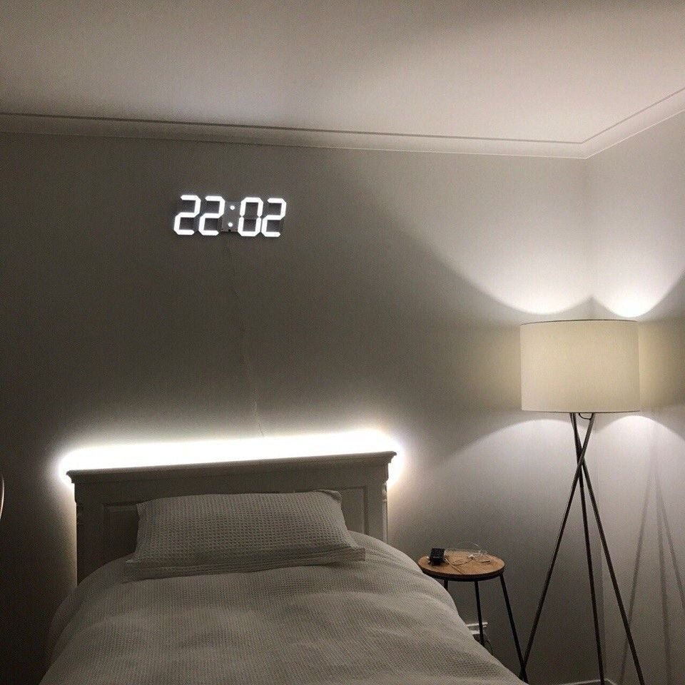 Stylish 3D LED Wall Clock with Dimmer