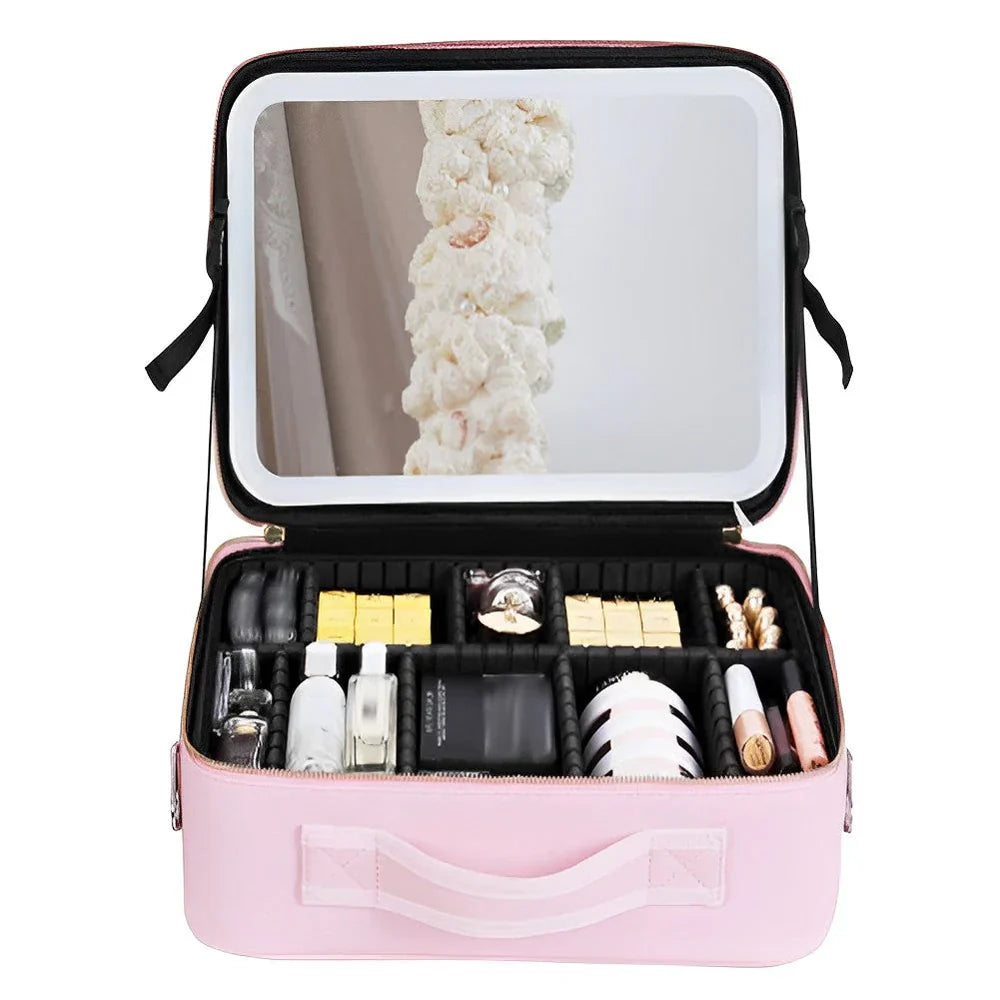 Portable Travel Makeup Bag with Mirror