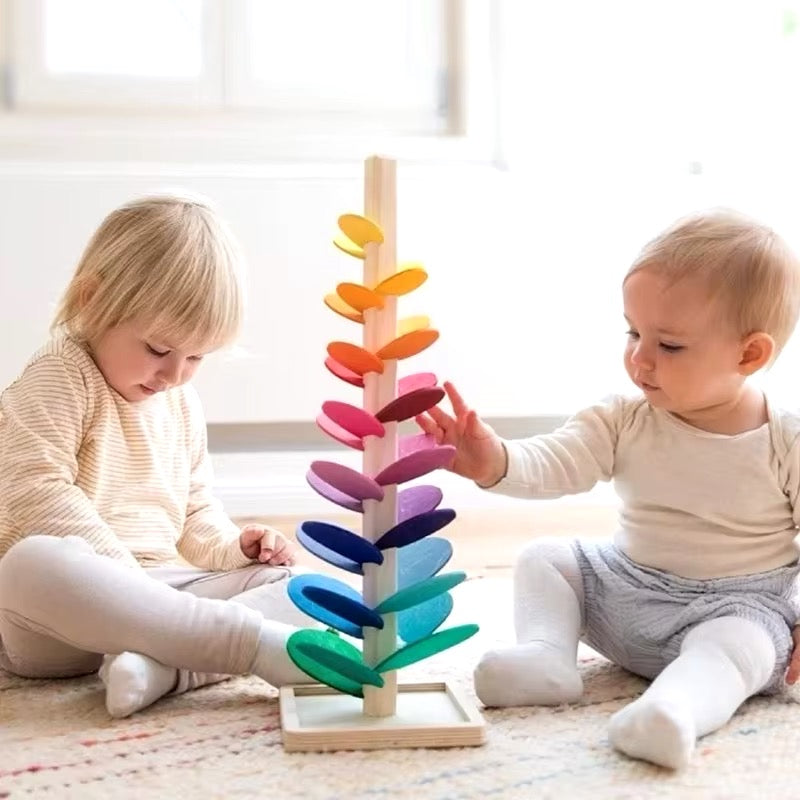 Colorful Kids Wooden Marble Run - Fesara