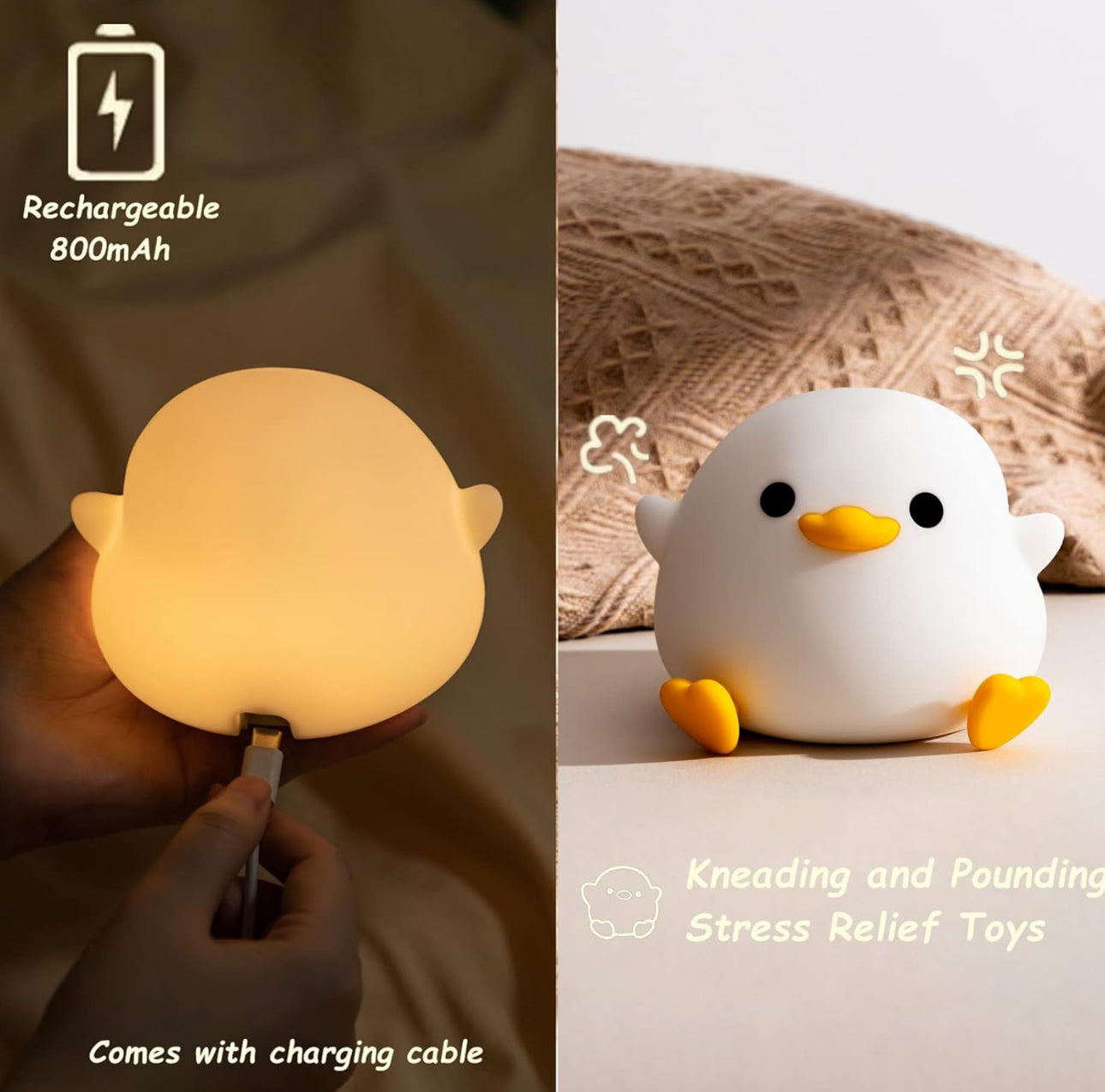 Colorful Quacking LED Night Light Lamp