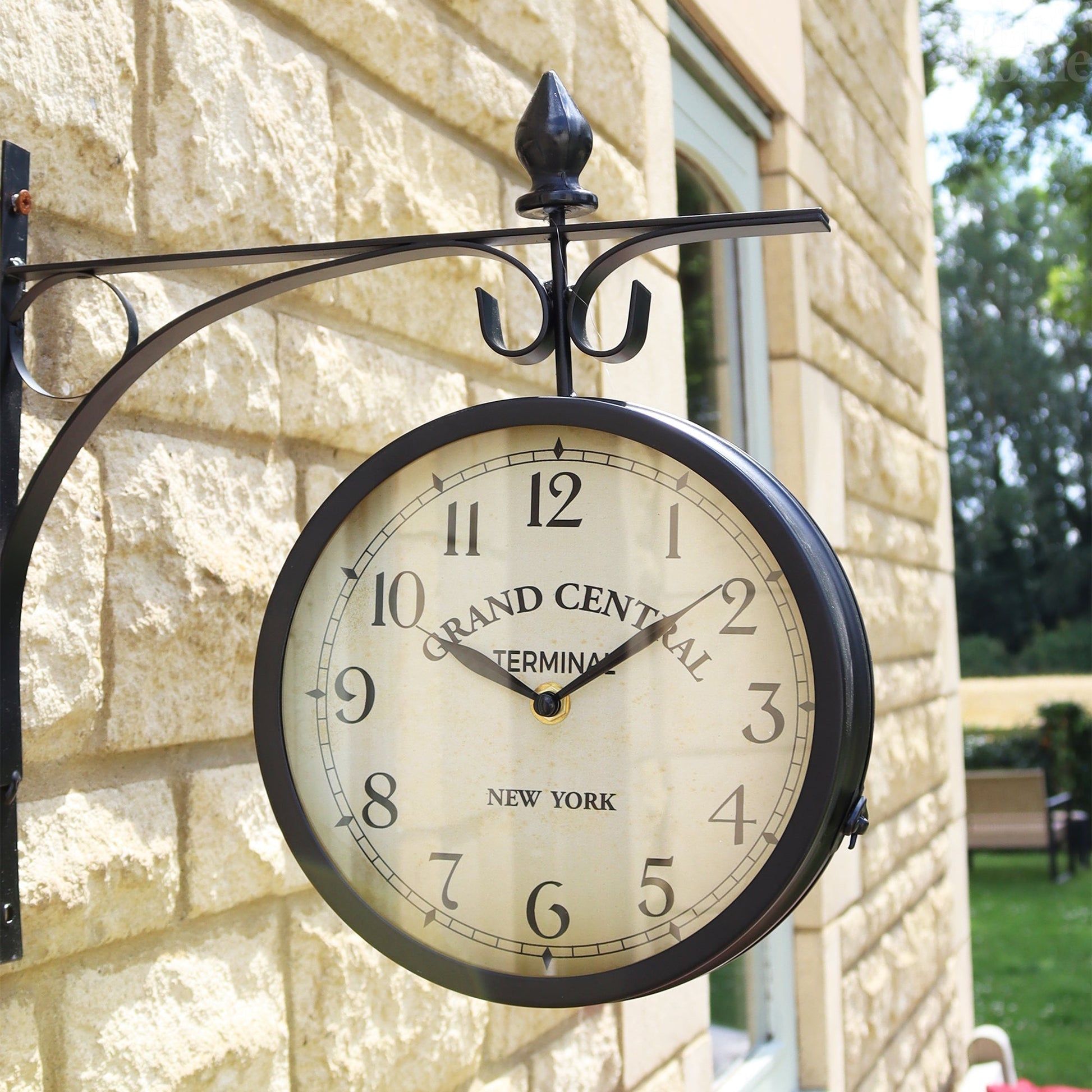 Large Black Double Faced Station Clock - Fesara