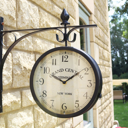 Large Black Double Faced Station Clock - Fesara