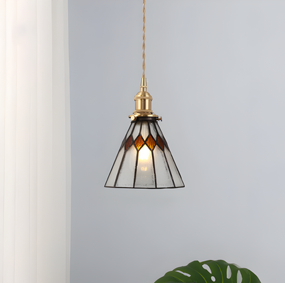 Vintage Metal Glass Pendant Lighting Fixture