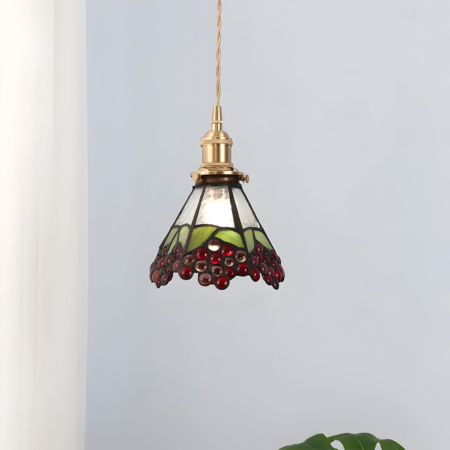 Vintage Metal Glass Pendant Lighting Fixture
