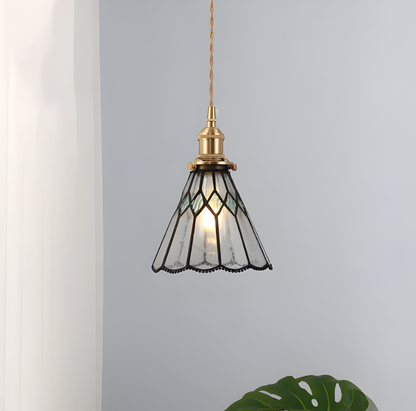Vintage Metal Glass Pendant Lighting Fixture
