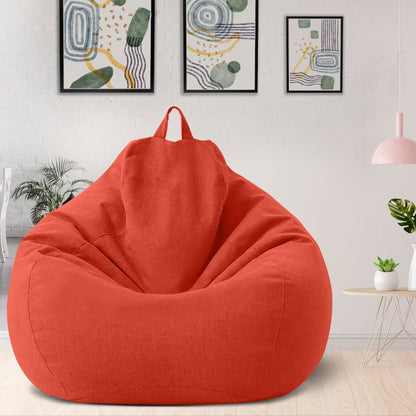 Plush Linen Bean Bag Chair - Soft Relaxing Seating