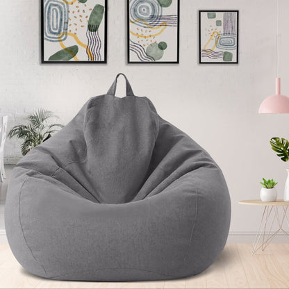 Plush Linen Bean Bag Chair - Soft Relaxing Seating