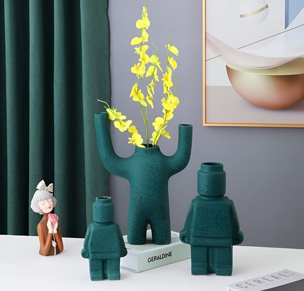 Fun Robot Shaped Ceramic Planter