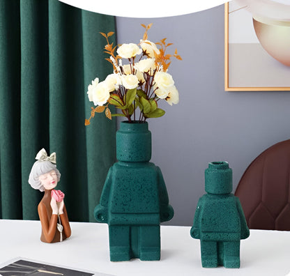 Fun Robot Shaped Ceramic Planter