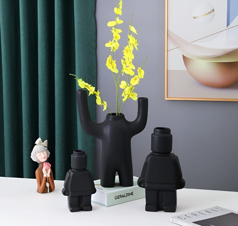 Fun Robot Shaped Ceramic Planter