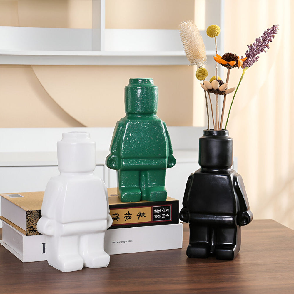 Fun Robot Shaped Ceramic Planter