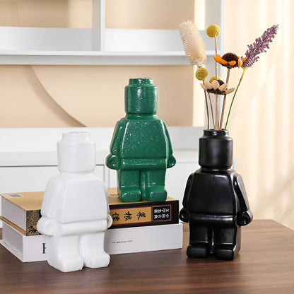 Fun Robot Shaped Ceramic Planter