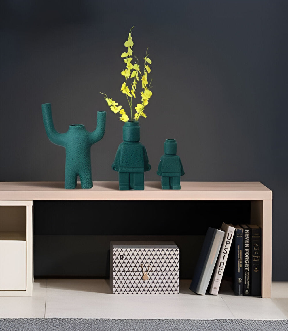 Fun Robot Shaped Ceramic Planter