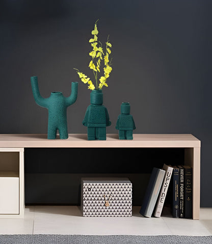 Fun Robot Shaped Ceramic Planter