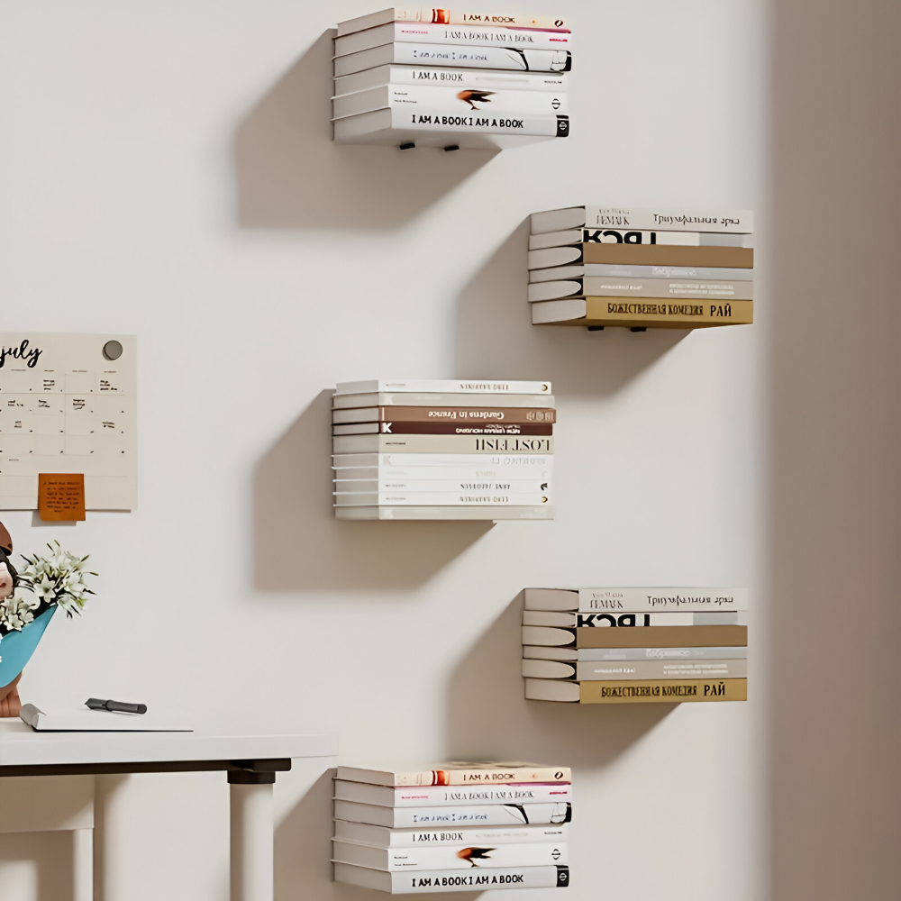 Hidden Wall Mount Book Shelves