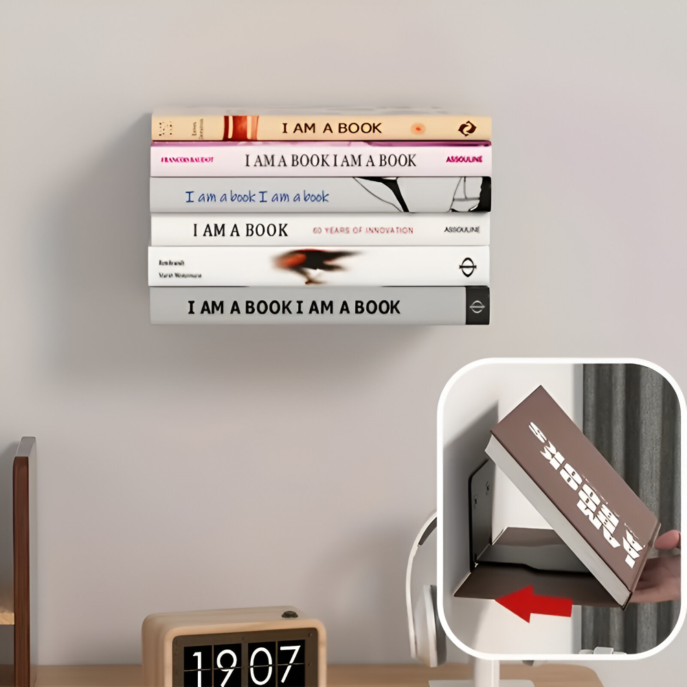 Hidden Wall Mount Book Shelves