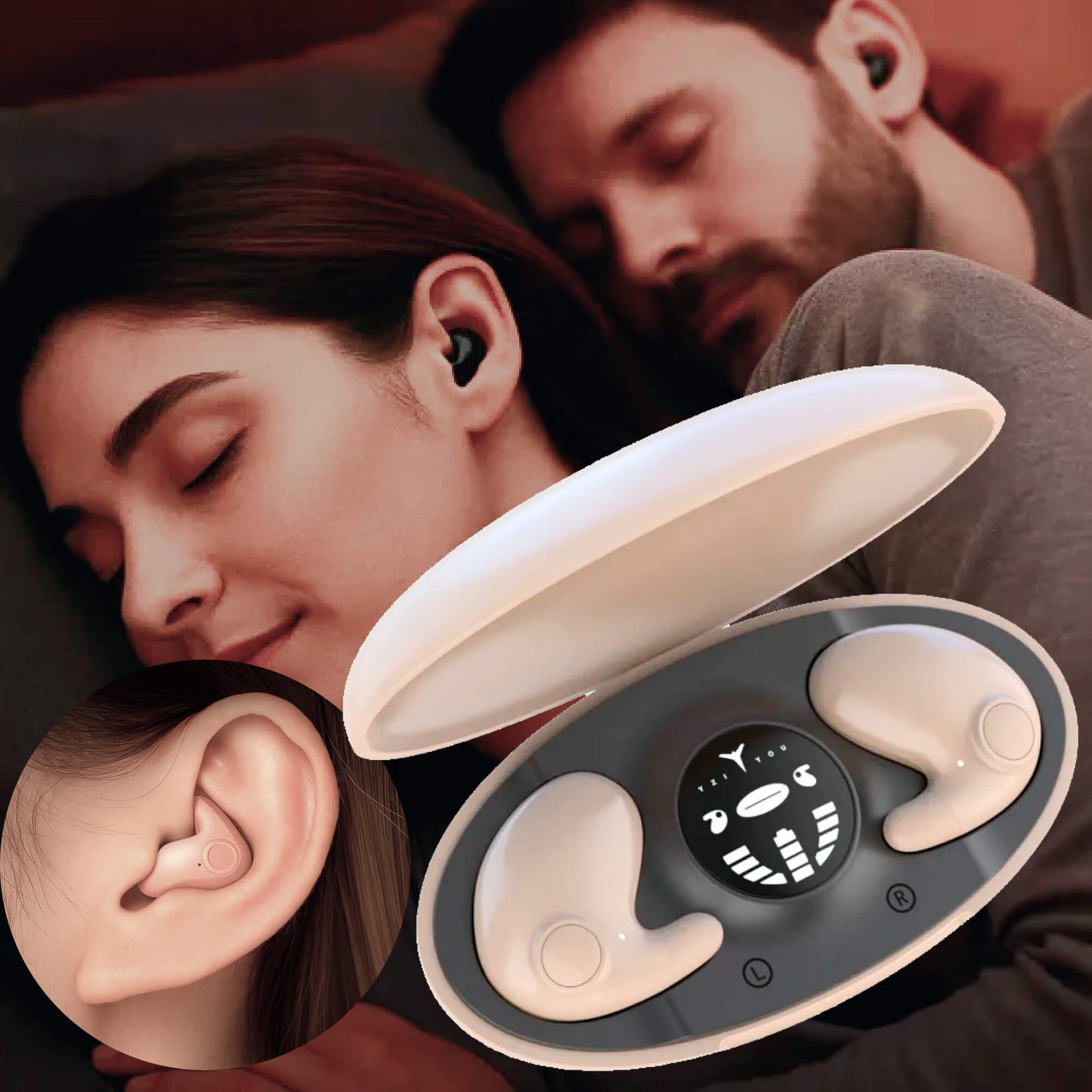 Compact Sleep Earbuds Quiet Noise Cancelling Earphones