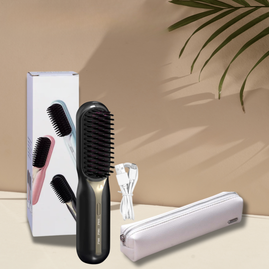 Portable Wireless Hair Straightening Curling Brush