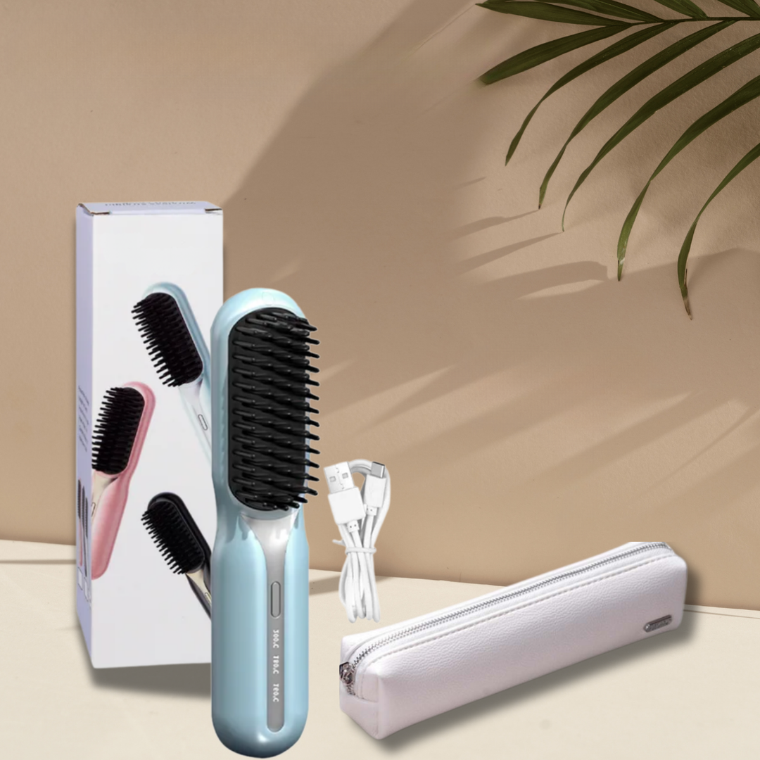 Portable Wireless Hair Straightening Curling Brush