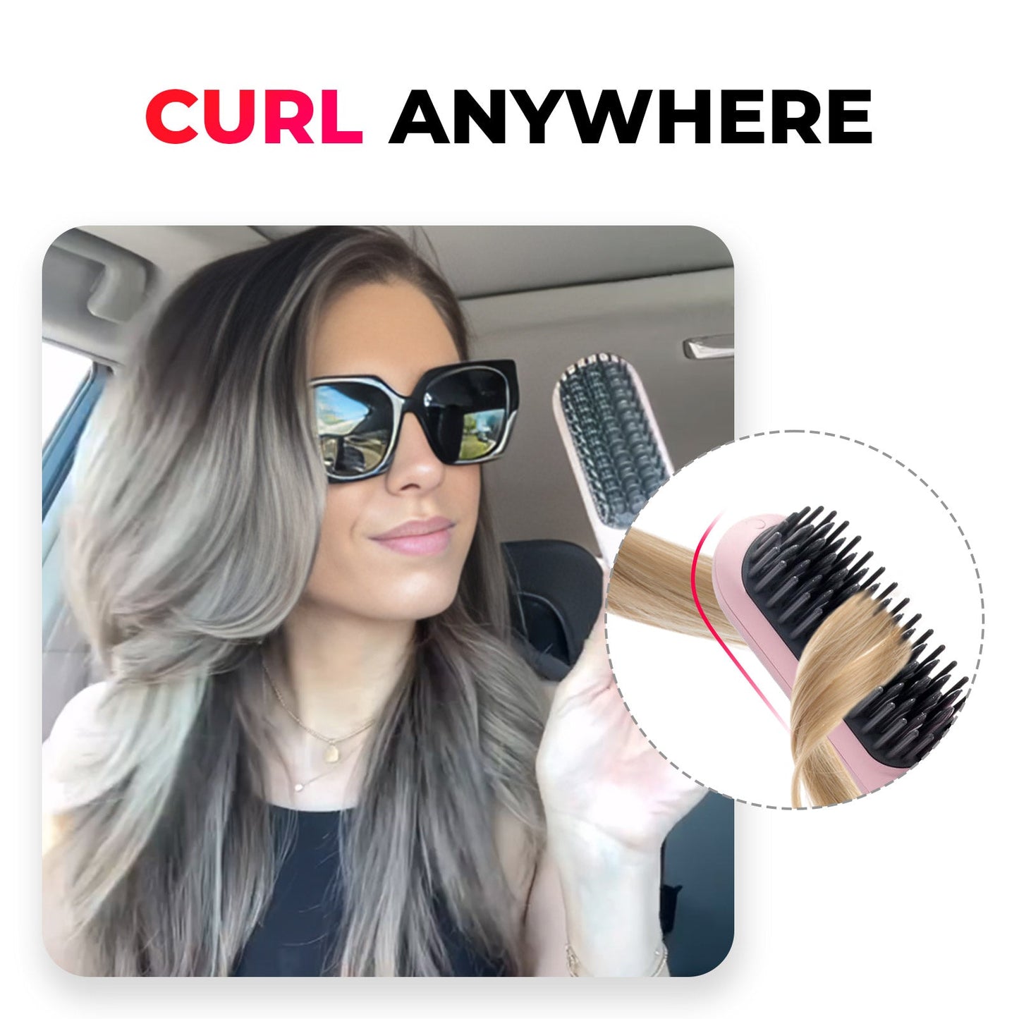 Portable Wireless Hair Straightening Curling Brush