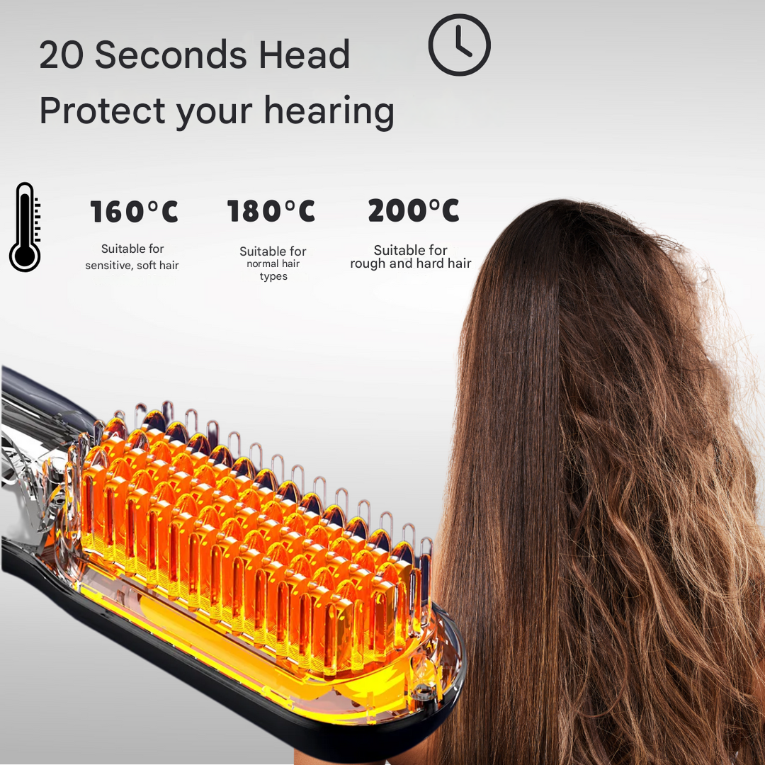 Portable Wireless Hair Straightening Curling Brush