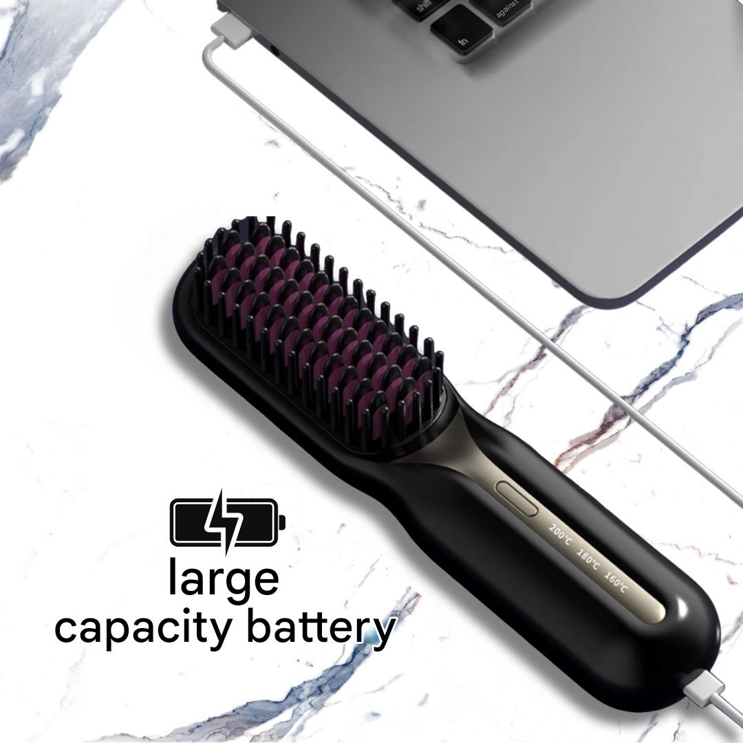 Portable Wireless Hair Straightening Curling Brush