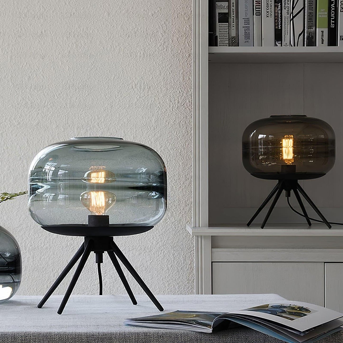 Bright Glass Desk Lamp with Soft LED Light