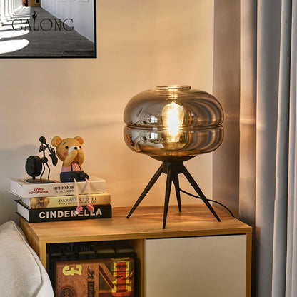 Bright Glass Desk Lamp with Soft LED Light