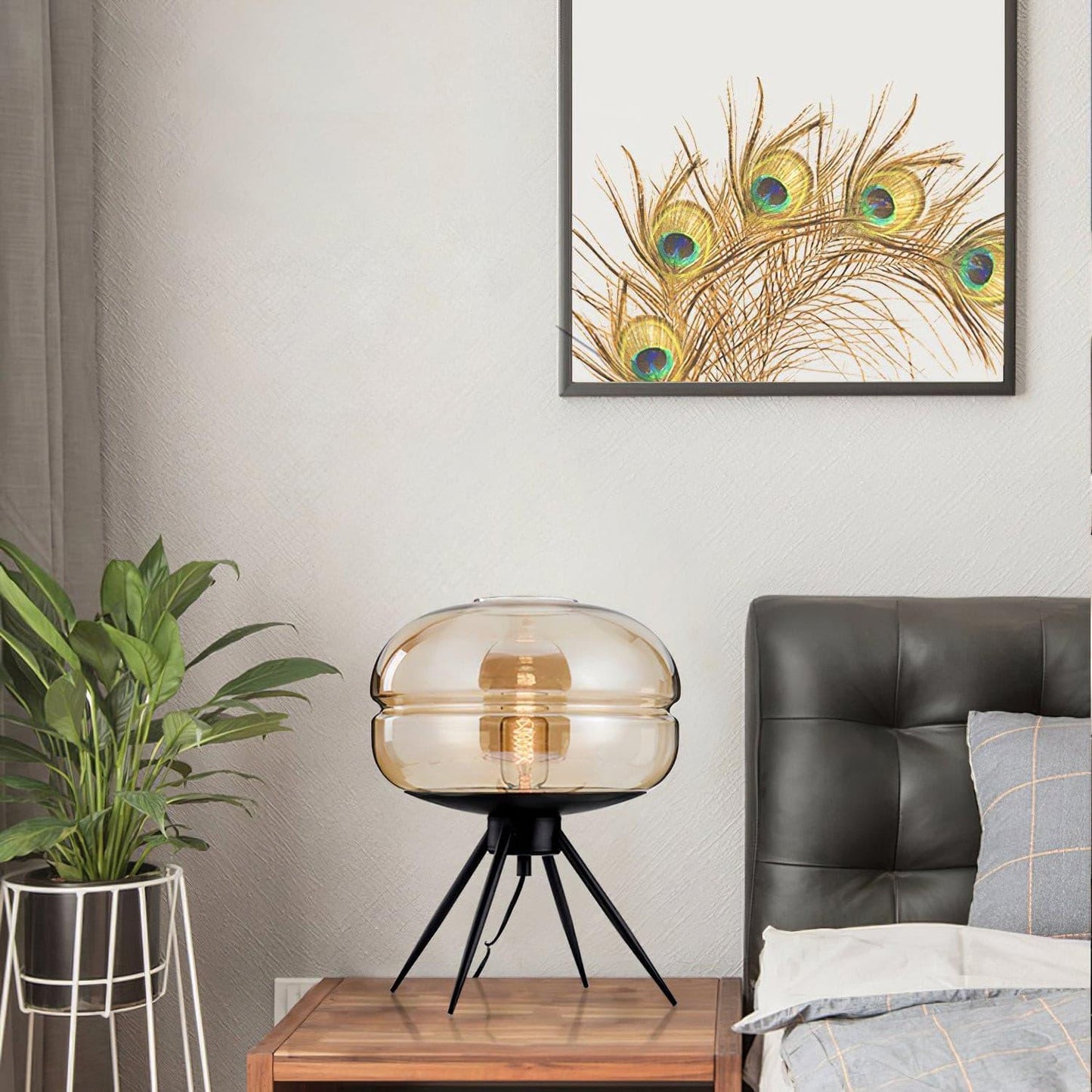 Bright Glass Desk Lamp with Soft LED Light