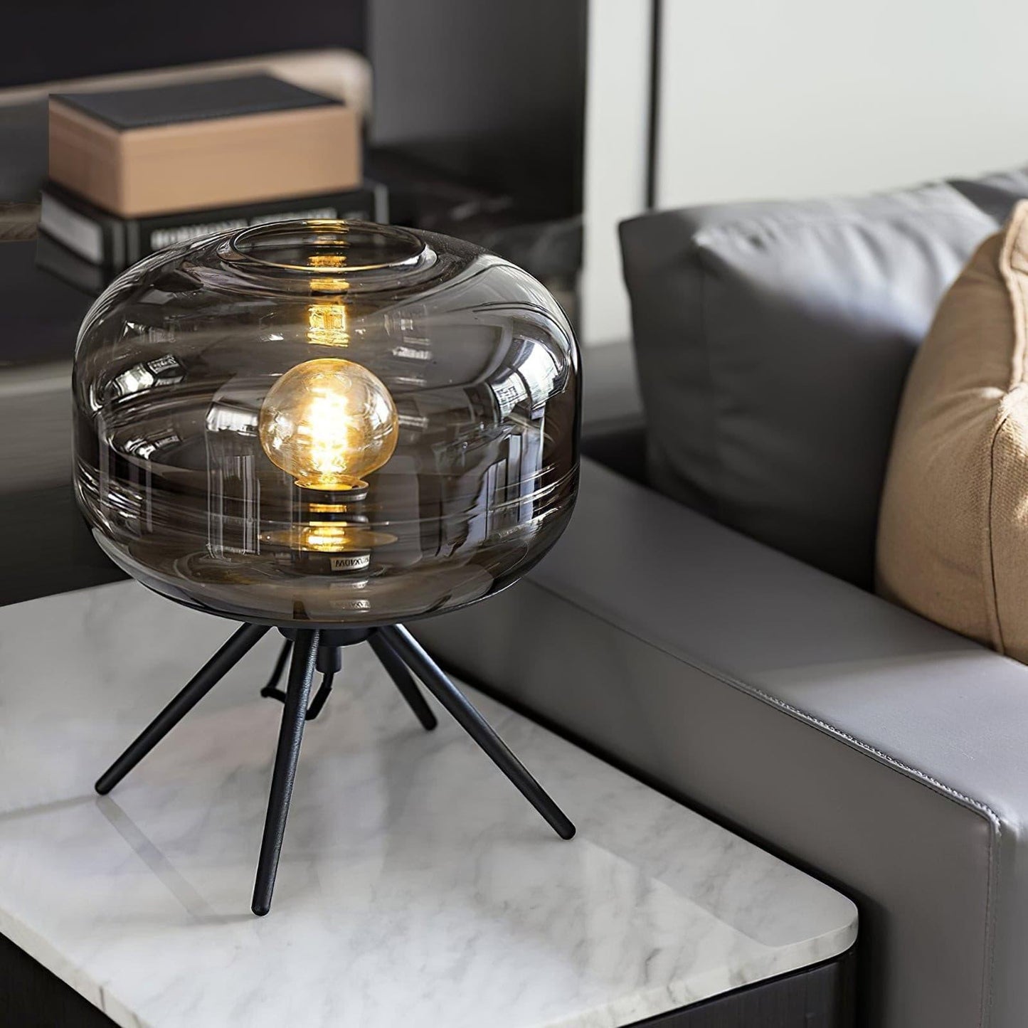 Bright Glass Desk Lamp with Soft LED Light