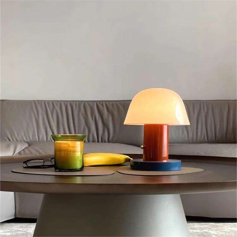 Natural Glow Wooden Mushroom Desk Lamp