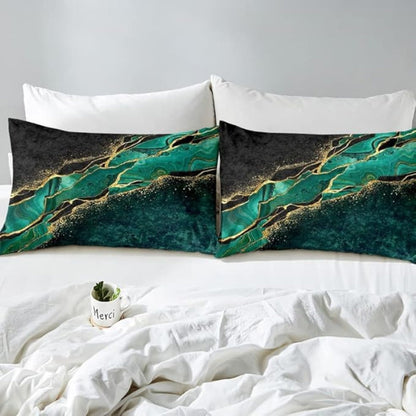 Luxury Green Gold Bedding Duvet Cover Set