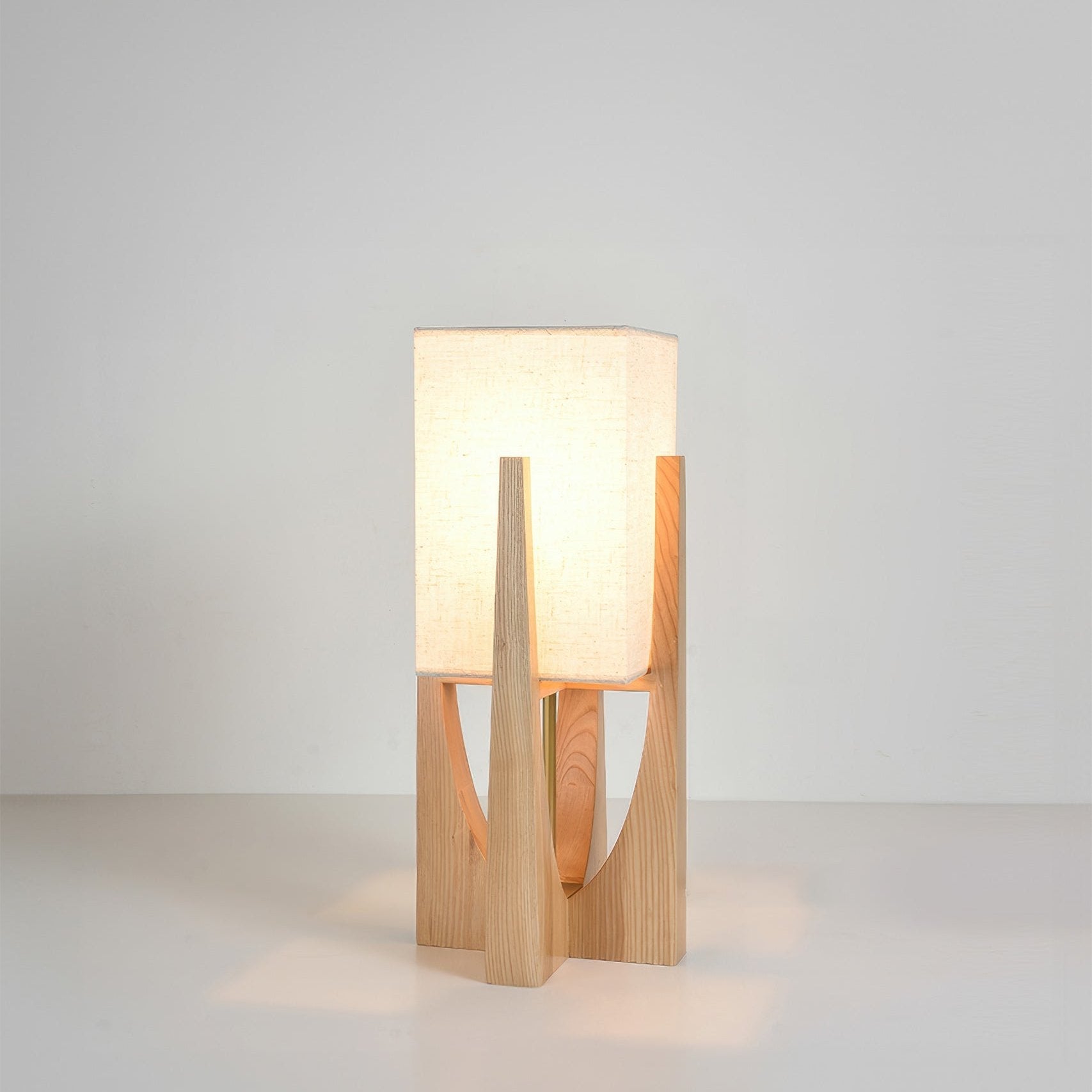 Traditional Japanese Inspired Wooden Floor Lamp - Fesara