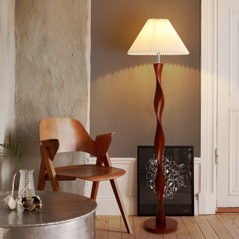Warm Brown Wooden Floor Lamp - Fesara