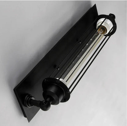 Rustic Metal Wall Lamp – Classic Cage Sconce for Home Decor