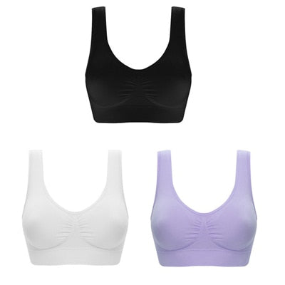Comfortable 3pc Wireless Bra Set Push Up Lingerie