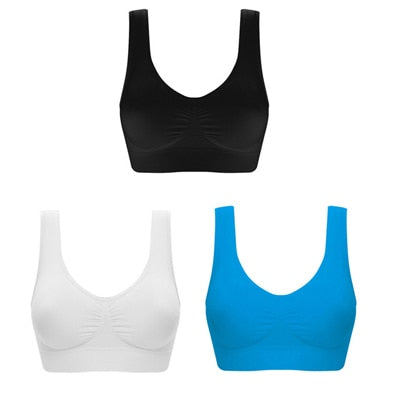 Comfortable 3pc Wireless Bra Set Push Up Lingerie