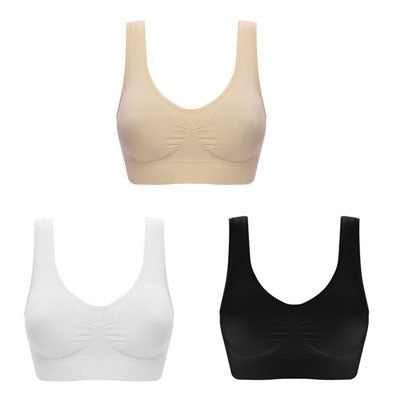 Comfortable 3pc Wireless Bra Set Push Up Lingerie