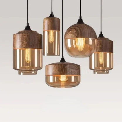 Elegant Glass Pendant Light Adjustable Hanging Lamp