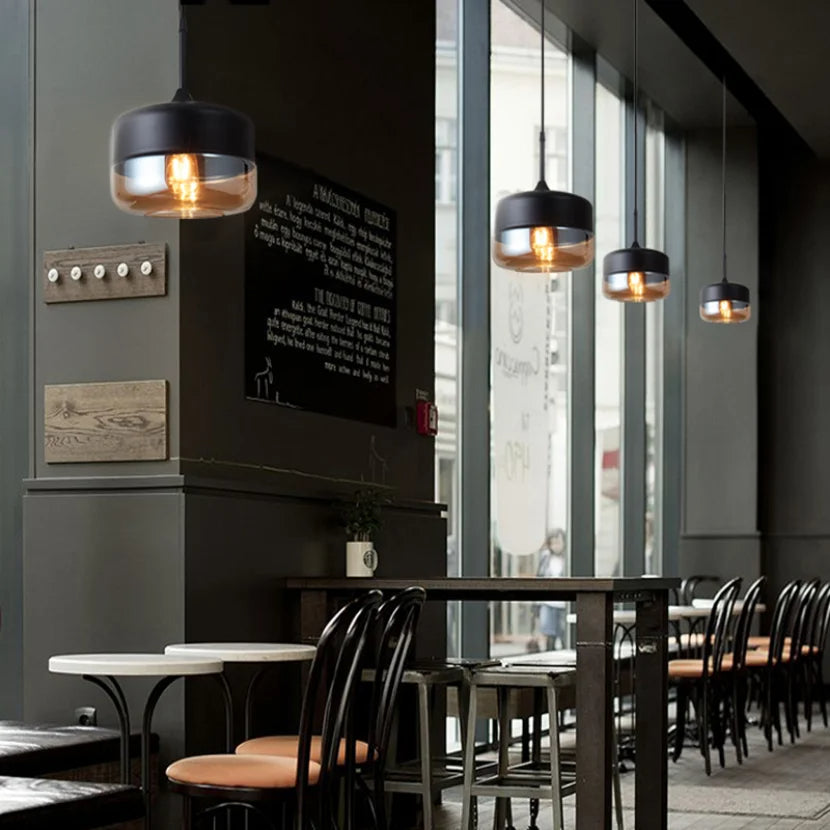 Elegant Glass Pendant Light Adjustable Hanging Lamp