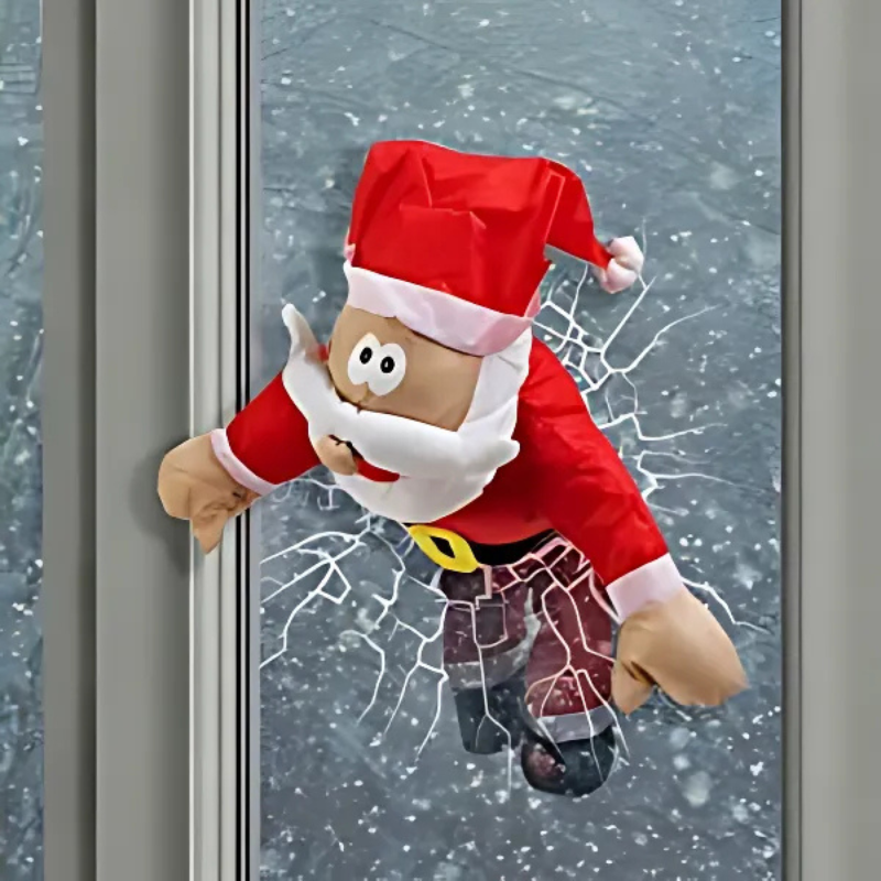 Festive Christmas Window Stickers Santa Reindeer Decor
