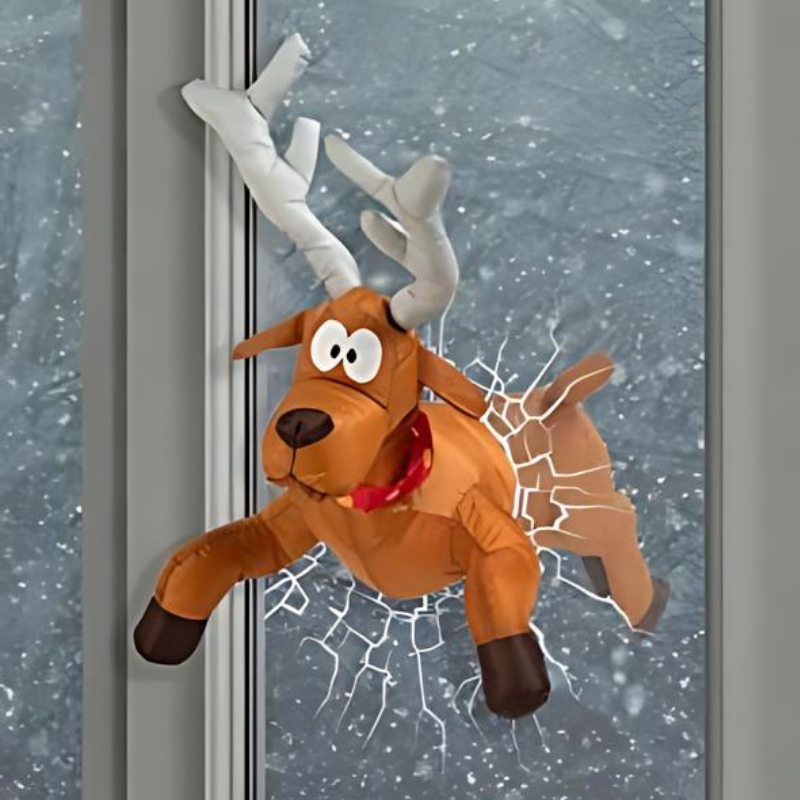 Festive Christmas Window Stickers Santa Reindeer Decor