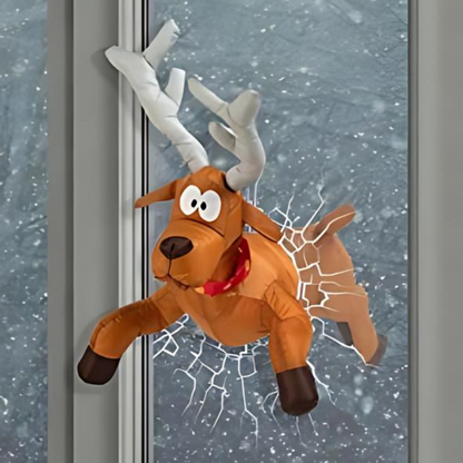 Festive Christmas Window Stickers Santa Reindeer Decor