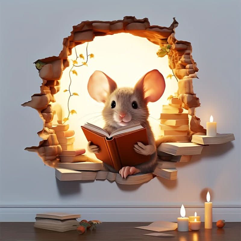 Fun 3D Mouse Wall Decals for Kids Rooms
