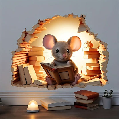 Fun 3D Mouse Wall Decals for Kids Rooms