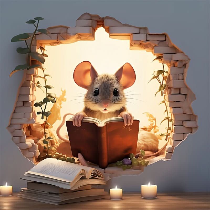 Fun 3D Mouse Wall Decals for Kids Rooms
