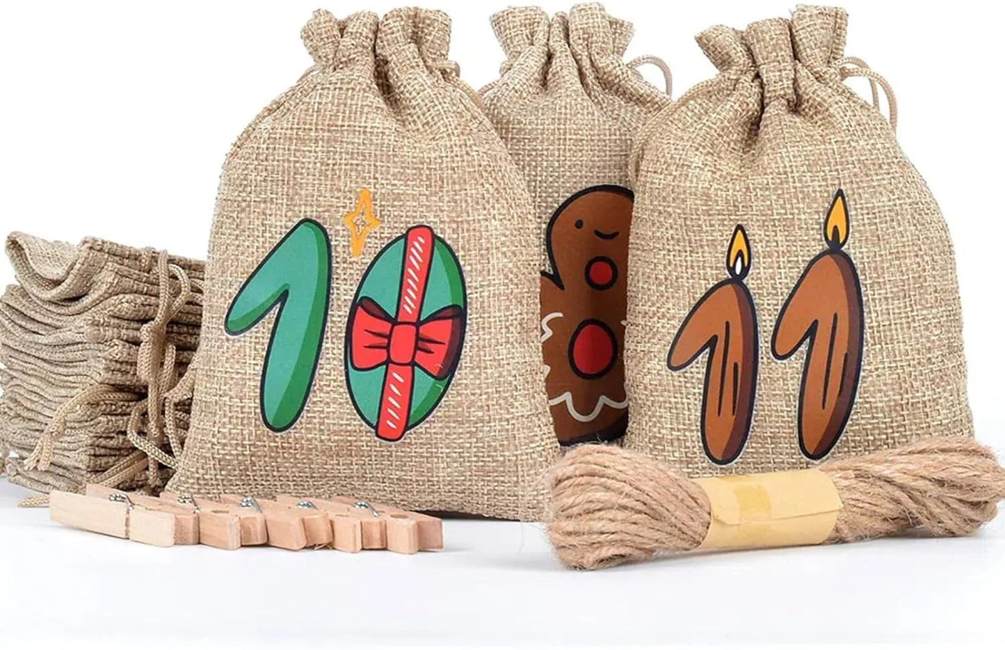 JuteNest | Charming Eco-Friendly Advent Countdown Hanging Calendar 2