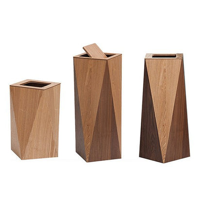 Simple Wooden Trash Can for Home and Office